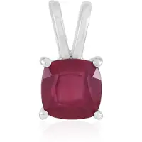 Cavill - 925 Zilveren Hanger met Madagaskar Robijn 1,332 ct - Antiek Kussenslijpsel - Gerhodineerd - Minimalistisch & Elegant Design