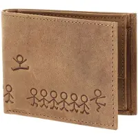 OXMOX Leren portemonnee Leather RFID Protect Pocketbörse Jumping Jack 2.0 Embossed Vintage Light Brown bruine
