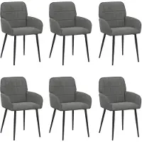 vidaXL Eetstoelen 6 st fluweel Donkergrijs 56.5 x 50 x 85 cm
