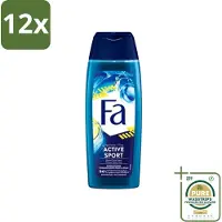 Fa Men - Douchegel - Active Sport - Verfrissend - Green Citrus - 250 ml - Voordeelverpakking - 12 stuks - Sport deodorant - Verfrissend