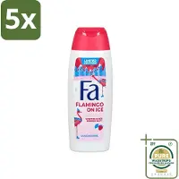 Fa 5 x - Douchegel - Winter Flamingo On Ice - Verfrissend & Koel - Hydraterend - 250 ml - Grootverpakking - Douchegel - Winterflamingo - Fris - Koel - Hydraterend