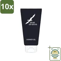 Blue Stratos 10 x - Douchegel - Verfrissende Geur - 200 ml - Grootverpakking - Douchegel - Douchegel Man - Douchegel Fris - Douchegel Klassiek - Douchegel Voor Mannen