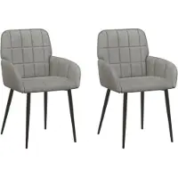 vidaXL Eetstoelen 2 st fluweel Lichtgrijs 56.5 x 50 x 85 cm