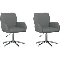 vidaXL Draaibureau stoelen 2 st 54 x 58 x 90 cm Donkergrijs Stof