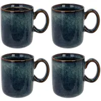 COSY&TRENDY Cosy & Trendy koffie mok Bilbao - 4x stuks - blauw - 170 ml - drink mokken - keramiek