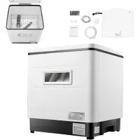ALLVIA Mini Vaatwasser - Kleine Vaatwasser - Vrijstaande Vaatwasser - 360° Roterende Waterstraal - 800W - Roestvrij Staal