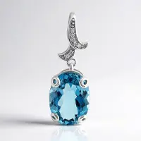 Cavill - Elegante Hanger 925 Sterling Zilver met Palladium - 6,13 ct Londen Blauwe Opaal - Briljant Zirkonia - Dames Sieraad