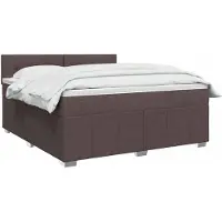 vidaXL Boxspringbed met matras Donkerbruin 140 x 200 cm Stof