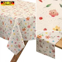 ANRO Tafelkleed Bloemen Meerkleurig 400x140cm Rechte rand Afwasbaar Waterafstotend Binnen & Buiten