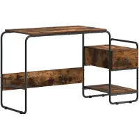 vidaXL Bureau met opslag Gerookt eiken 131,5 x 50 x 75,5 cm