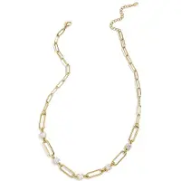 Yehwang Geometrische Schakelketting met Gestroomlijnde Cirkelhanger – RVS - Goud