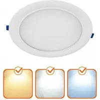 KOBI SIGARO LED Downlight 24W 2400lm 3CCT Wit Zaagmaat 195-200mm IP20 | Warm Wit-Koel Wit-Daglicht | 24 watt | 30.000 Branduren