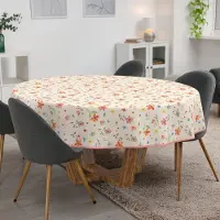 ANRO Tafelkleed Bloemen Meerkleurig Rond Ø140cm Met sierband Afwasbaar Waterafstotend