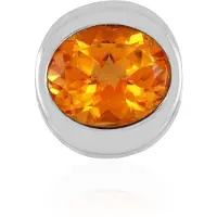 Cavill - Zilveren hanger platina verguld - 5,281 ct Oranje Topaas Ovaal (12x10 mm) - Luxe handgemaakte Braziliaanse topaas sieraden voor dames