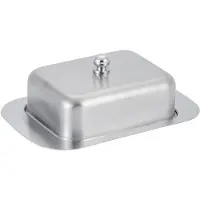 MODFU Botervloot RVS 18,5 x 12,2 x 6,6 cm – Met Deksel – Roestvrijstalen Boterbakje voor Ontbijt & Keuken – Zilver