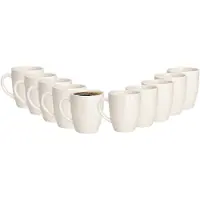 Excellent houseware koffie mok Granada - 10x stuks - creme - 360 ml - drink mokken - keramiek