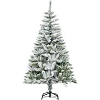 HOMCOM Kerstboom Kunststof, Staal 85L x 85B x 150H cm Groen+Wit