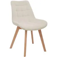 CLP Brook Eetkamerstoel - Houten Onderstel - 150 kg - Cord - Ribstof/beige