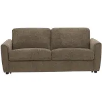 Vente-unique Driezitsslaapbank express in taupe chenillestof - Slaapoppervlak 140 cm - Matras 12 cm SCOTIMI