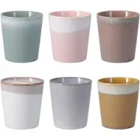 Excellent houseware Koffie / thee mok Clay - 6x stuks - aardetinten - 350 ml - mokken - keramiek
