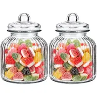 Alessandro luxe voorraadpot - 2x - snoeppot - glas - met deksel - 3 liter - koektrommel - snoepjes - 17 x 24 cm