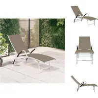 vidaXL Ligbed van textiel en aluminium, taupekleurig - Ligbedden