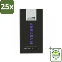 Amando 25 x Mystery Eau de Toilette 50 ml - Grootverpakking - Mystery Eau De Toilette - Mannelijke Geur - Mysterieuze Geur - Kruidige Geur - Vanille Geur