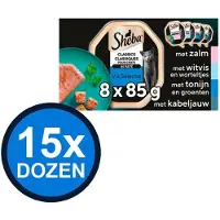 Sheba 15x - Classic Alu Paté Vis Sel Multipack (8x85g) - Kattenvoer Natvoer - 680 g