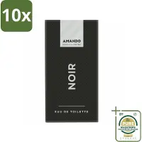 Amando 10 x Noir Eau de Toilette 50 ml - Grootverpakking - Noir Eau De Toilette - Mannelijke Geur - Klassieke Geur - Kruiden - Specerijen