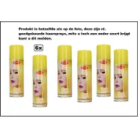 Goodmark 6 stuks Haarspray/haarverf geel 125 ml - Merk - Festival thema feest party verjaardag carnaval Yellow