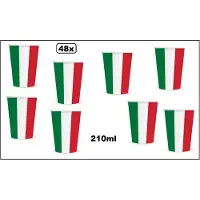 Wefiesta 48x Beker Italie 210ml karton - Italy - Drinken Landen BBQ thema feest verjaardag feest