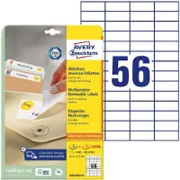 Avery L6027REV-25, Wit, Rechthoek, Verwijderbaar, A4, Universeel, Papier