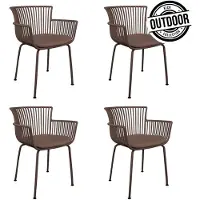 Kick Collection Set van 4 Kick tuinstoel Otis - Bruin - Kunststof - Verkrijgbaar in diverse kleuren