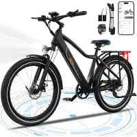 RCB G5 27.5" Elektrische Stadsfiets - 250W Motor - 36V 468Wh - 60-80km - 7 Versnellingen - Schijfremmen - Met App & NFC - Zwart