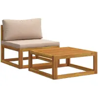 vidaXL Modulaire sofaset met kussens 2 st Massief Acacia Hout Naturel