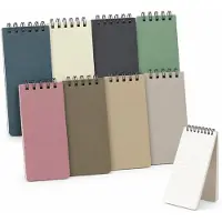VHV - Klein Notitieboek set - 8 Stuks - 7.6 x 12.6 x 2 cm - Spiraalbinding Pocket Notebook - Klein Gelinieerd Memoblok - Handig Spiraalnotitieblok voor Onderweg ,Kantoor , Boodschappen