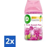 Air Wick 2 x - Luchtverfrisser Navulling - Essentiële Oliën - Pink Sweet Pea - Automatische Spray - 250 ml - Freshmatic Max - Pink Sweet Pea - Geur - Essentiële Oliën - Geurverspreiding