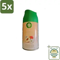 Air Wick 5 x - Luchtverfrisser Navulling - Witte Perzik - Automatische Spray - 250 ml - Grootverpakking - Luchtverfrisser - Geurverspreiding - Witte Perzik - Automatische Spray - Geurintensiteit