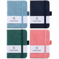 VHV - Klein Notitieboek A7- 4 Stuks - Waterdicht Notebook - 200 Pagina's - 11x8 cm - Voor Werk,Studie,Planning - Blauw,Groen,Zwart,Roze