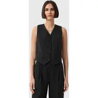 AllSaints Aleida Pin Waistcoat Black Maat: 12 | Gilets Outlet | Dames | Zwart