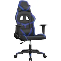 vidaXL Gamestoel kunstleer zwart en blauw
