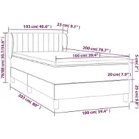 vidaXL Boxspring met matras stof blauw 100x200 cm