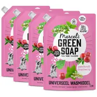 Marcel's Green Soap Wasmiddel Navulling Voordeelbox Universeel Patchouli & Cranberry 4 x 1000 ml