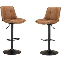 BellaFurn Set van 2 barkrukken - ergonomisch ontwerp - bruin - 44 x 48 x (90-112) cm