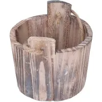 OEM Dailygoods - Weersbestendige bloempot - Houten plantenbak - Rustieke stijl - Ronde emmer - Luchtdoorlatend - Geschikt voor binnen- en buitengebruik