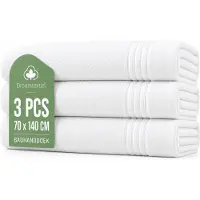 Droomtextiel Badhanddoeken - 70 x 140 cm - set van 3 - Hotelkwaliteit – Zware kwaliteit 550 g/m2 - Zacht & Absorberend - Wit