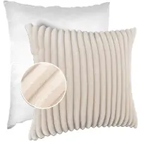 ANRO Sierkussen Ivoor 30x50 cm - Ribfluweel - Inclusief vulling