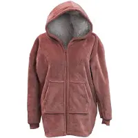 Unique living Ruby - Fleecevest met capuchon - Marsala