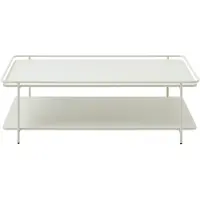 Nest of Nora Metalen salontafel rechthoekig - Met onderblad - 110x55 cm - Wit