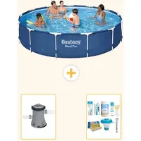 Bestway Steel Pro, ronde opblaasbare zwembad - 396x84 cm - 3-delig - Model S22314